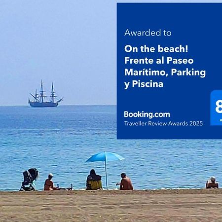 On The Beach! Frente Al Paseo Maritimo, Parking Y Piscina 马拉加 外观 照片